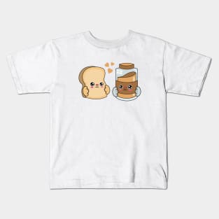 All i need is bread and peanut butter, Kawaii bread and peanut butter. Kids T-Shirt